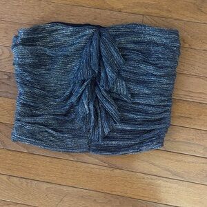 Maeve by Anthropology Navy Ruched Crop Top